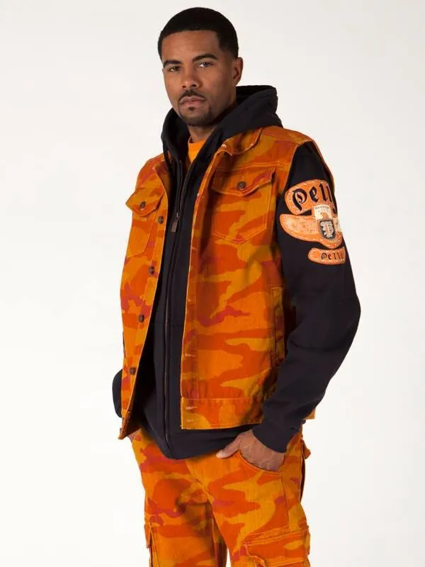 Pelle Pelle Men Orange Denim Wool Tracksuit