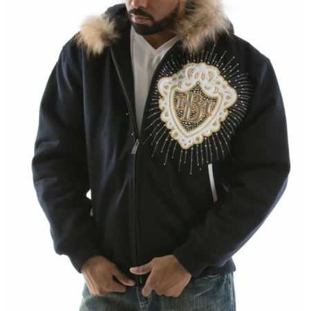Pelle Pelle Navy Blue Hood Jacket view 2