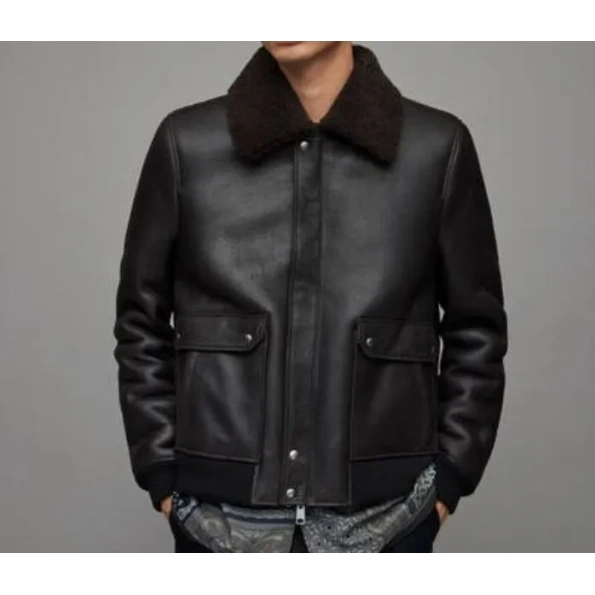 Pelle Pelle Black Nolan Shearling Jacket | Leather Jacket view 1