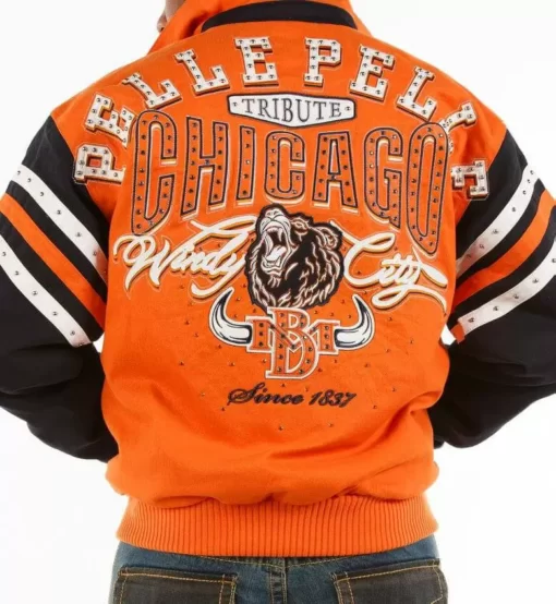 Pelle Pelle Orange Black Chicago Tribute Windy Jacket