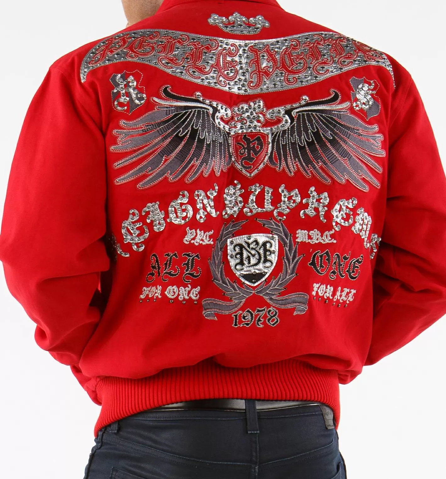 Pelle Pelle Red Studded Wool Jacket