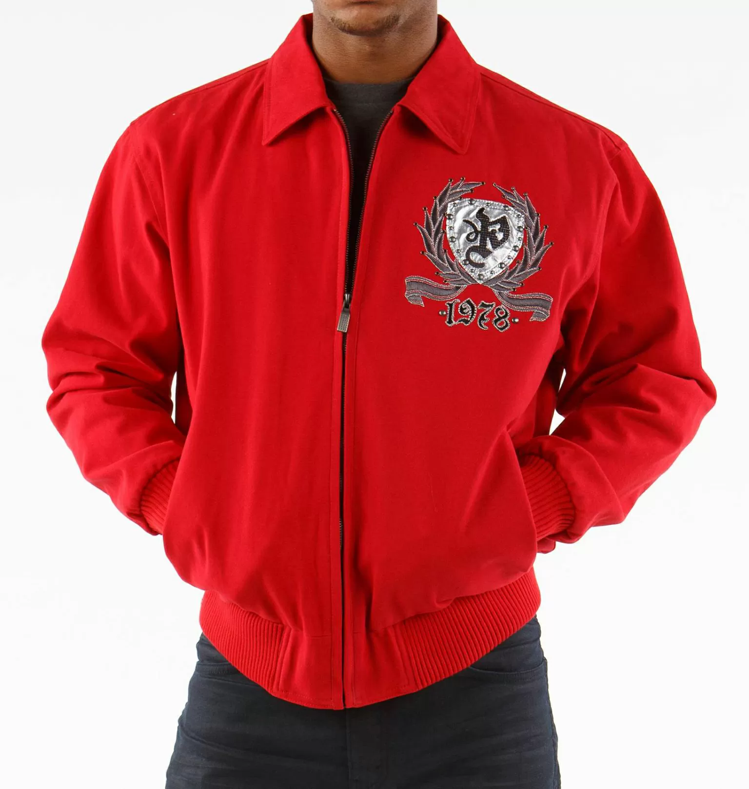 Pelle Pelle Red Studded Wool Jacket