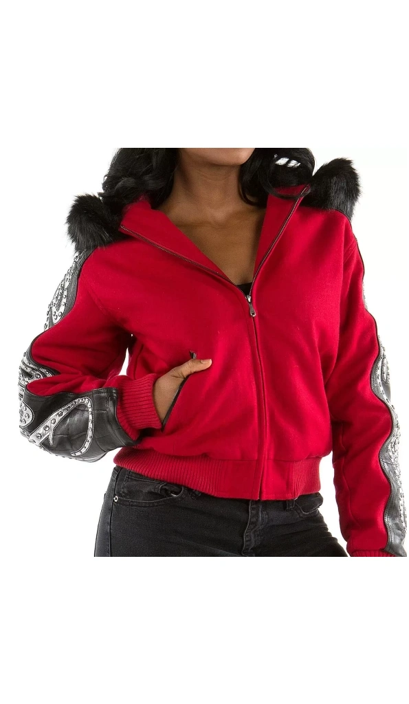 Pelle Pelle Red Studded Wool Jacket