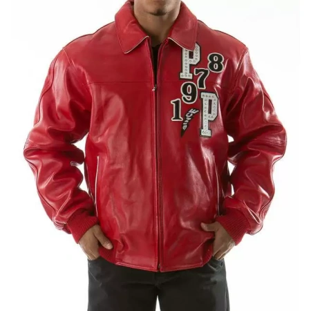 Bold Pelle Pelle Red Fighting Tiger Leather Jacket view 2