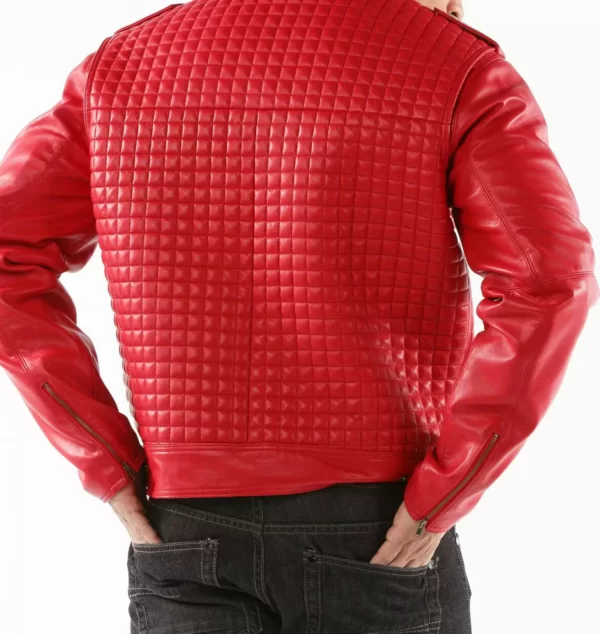 Red Pelle Pelle Biker Leather Jacket view 2
