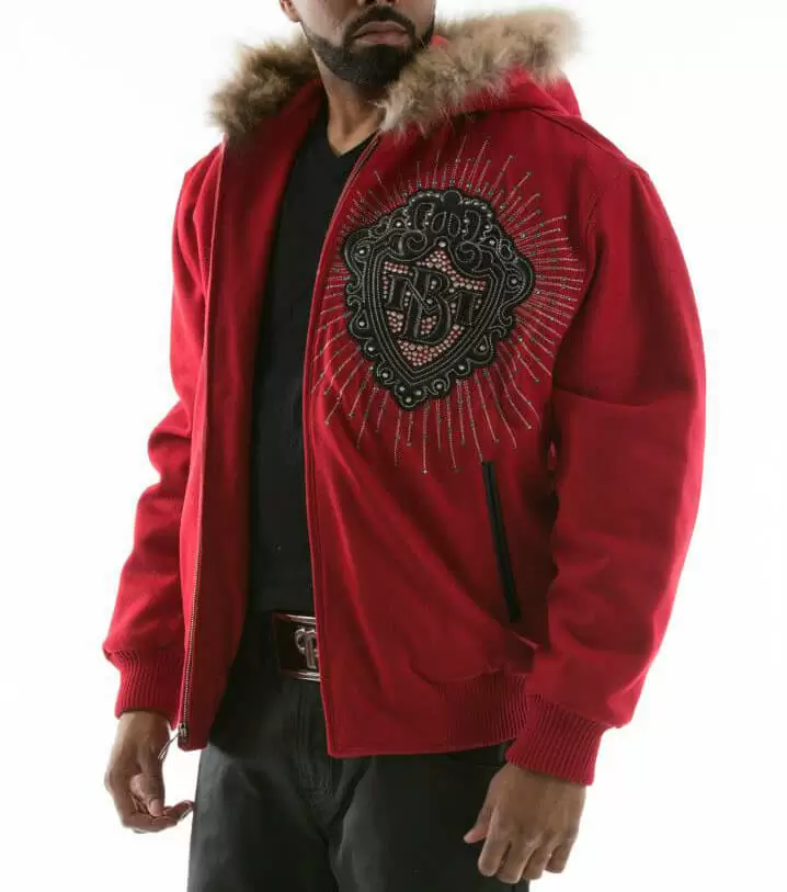Bold Pelle Pelle Red Platinum King Fur Hood Jacket view 2