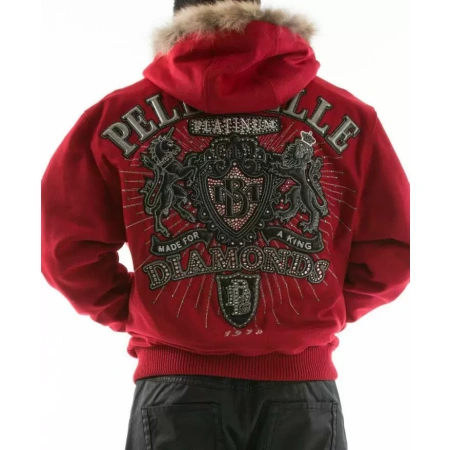 Bold Pelle Pelle Red Platinum King Fur Hood Jacket