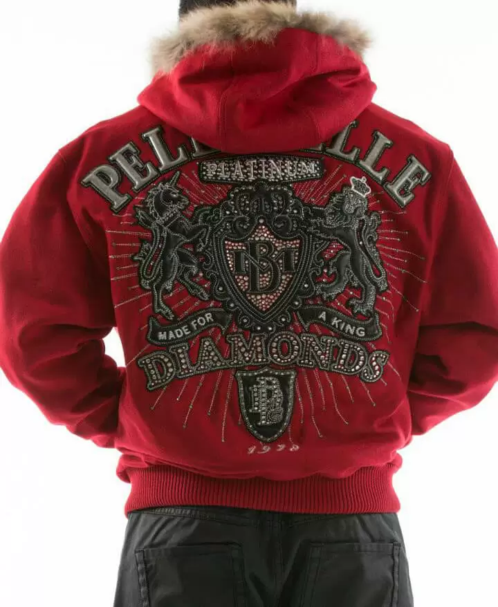 Bold Pelle Pelle Red Platinum King Fur Hood Jacket