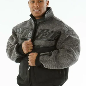 Pelle Pelle Men Grey Black Fur Wool Jacket view 3