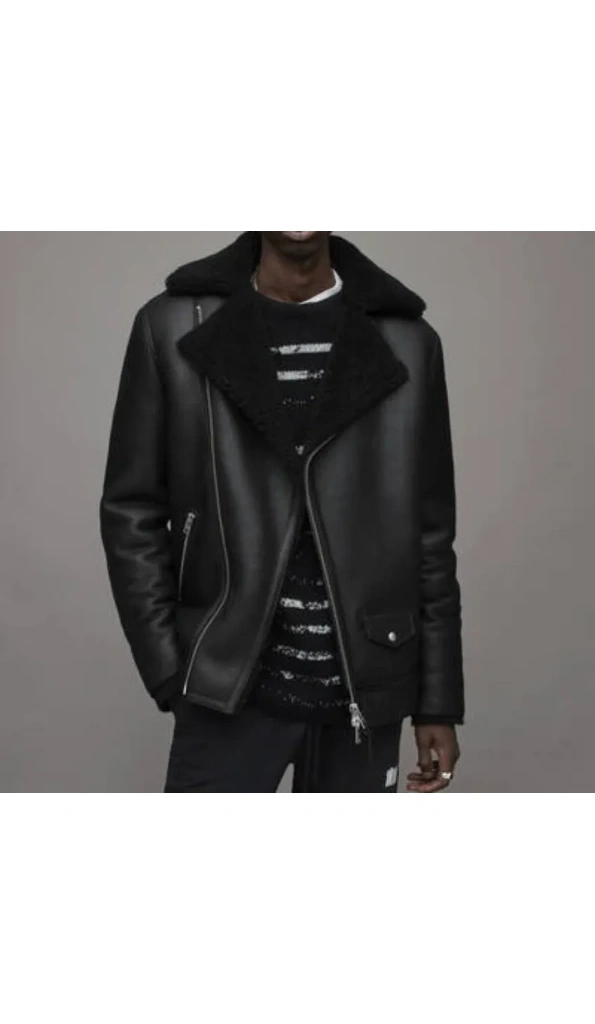 Pelle Pelle Black Shearling Leather Jacket | Men Jacket