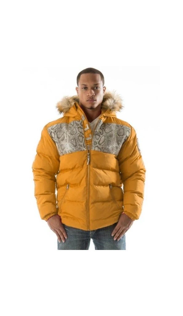 Pelle Pelle Mustard Puffer Fur Hood Jacket | Men Jacket