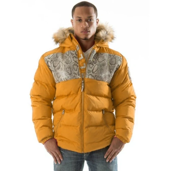 Pelle Pelle Mustard Puffer Fur Hood Jacket | Men Jacket