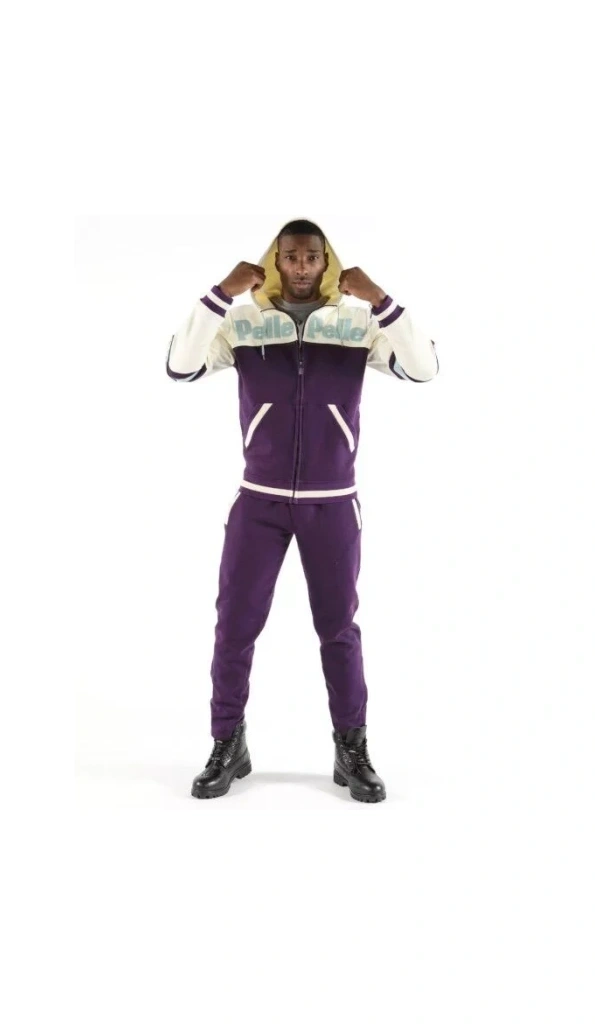 Pelle Pelle Men Soda Club Wool Tracksuit | Purple & White