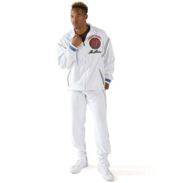 Pelle Pelle Men White MB Wool Tracksuit | Throwback Series view 2