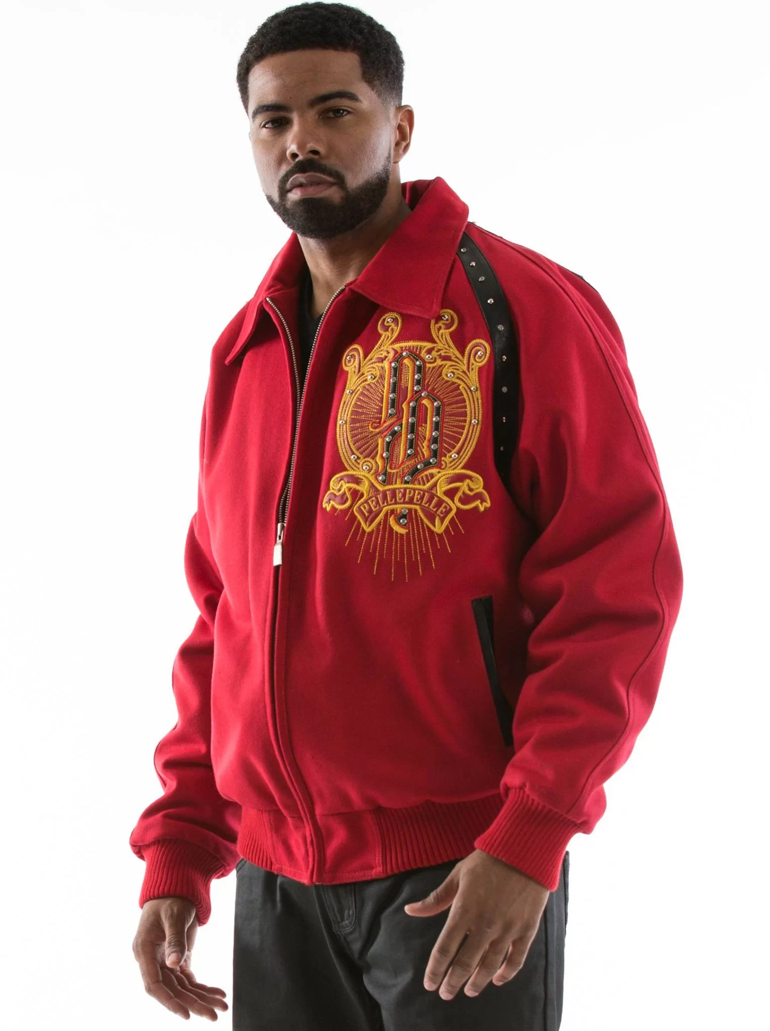 Pelle Pelle Men Red Top Brass Wool Jacket