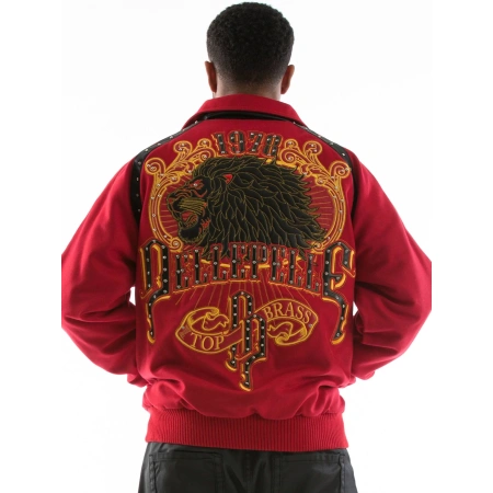 Pelle Pelle Men Red Top Brass Wool Jacket view 2