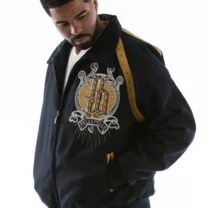 Pelle Pelle Navy Blue Top Brass Wool Jacket