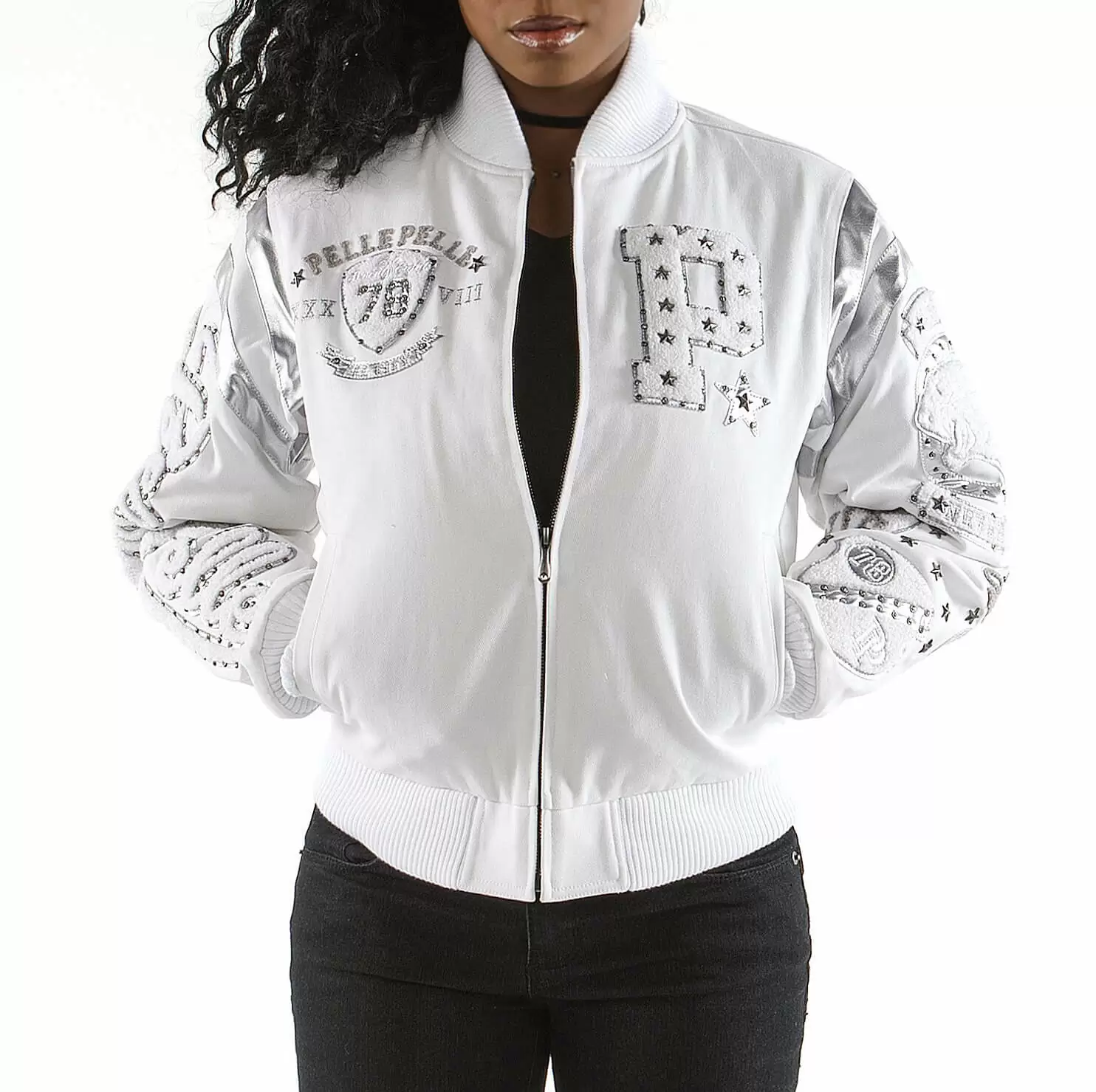 Pelle Pelle White Varsity Jacket