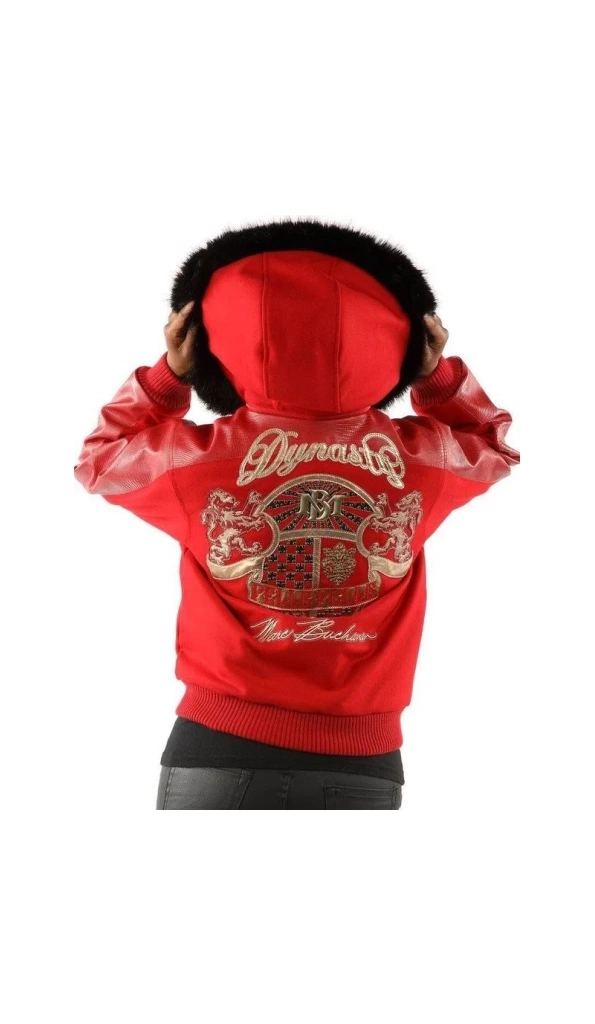 Pelle Pelle Women Dynasty Fur Hood Jacket | Red Jacket
