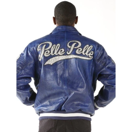 Pelle Pelle Blue MB Varsity Leather Jacket | Men Jacket view 2