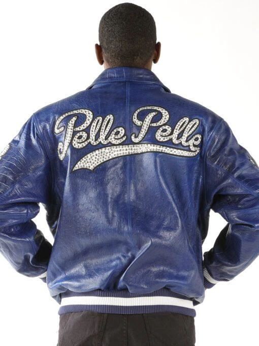 Pelle Pelle Blue MB Varsity Leather Jacket | Men Jacket view 2