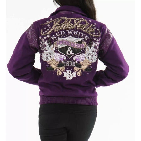 Purple Pelle Pelle White Wool Jacket view 2