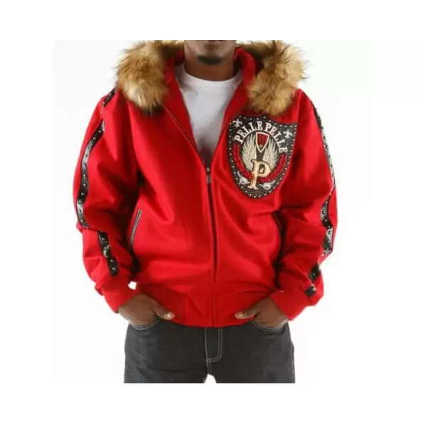 Pelle Pelle Band Of Brothers Red Jacket | Fur Hood Jacket