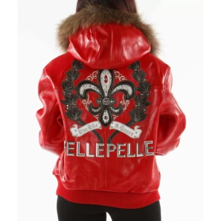 Pelle Pelle Red Legend Live A Queen Jacket | Fur Hood view 2