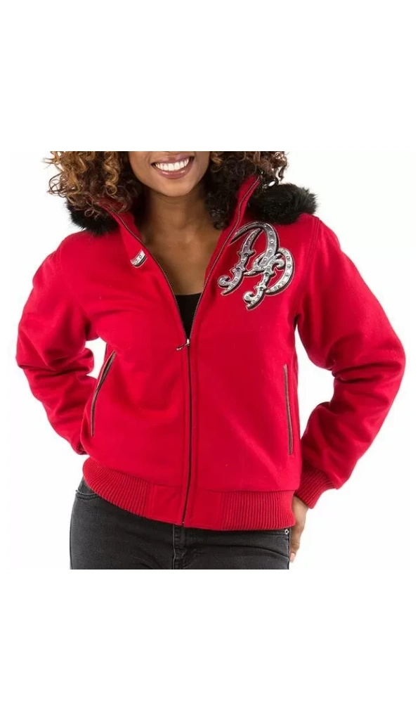 Pelle Pelle Red Born Free Fur Hood Jacket | Wool Jacket