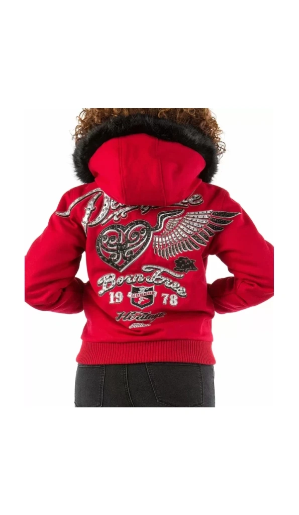 Red Pelle Pelle Born Free Wool Jacket