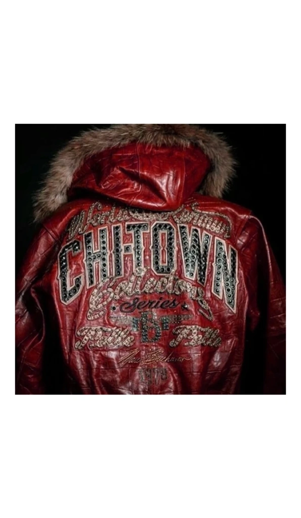 Pelle Pelle Chi-Town Red Leather Jacket | Fur Hooded Jacket