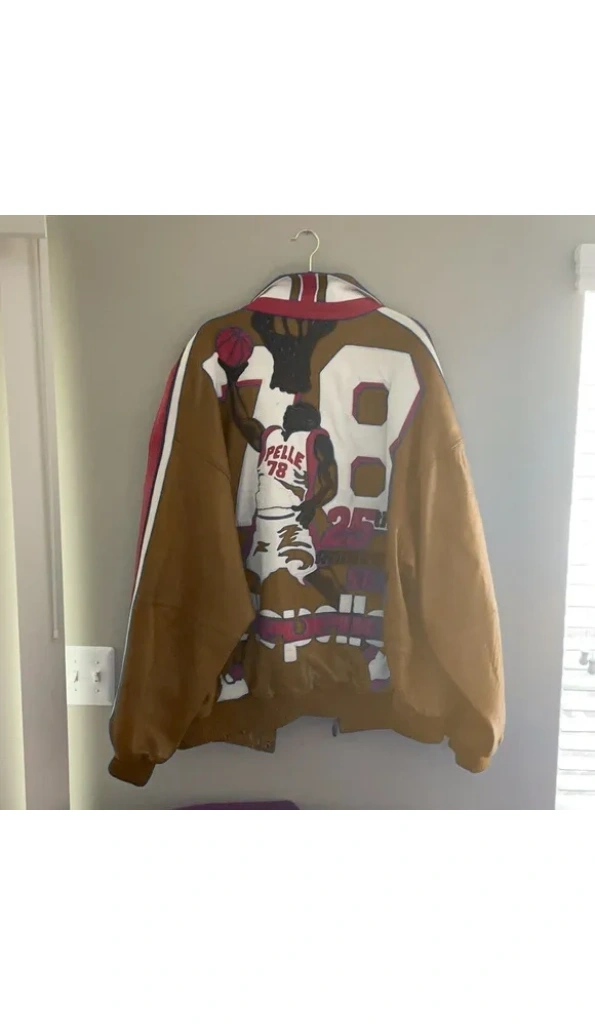 Pelle Pelle Basketball Brown Leather Jacket