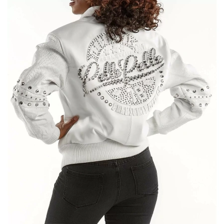 Bold White Pelle Pelle Leather Jacket