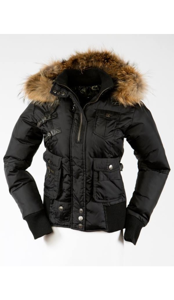 Pelle Pelle Black Winter Jacket with Fur Collar