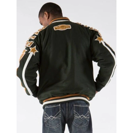 Pelle Pelle Dark Green Varsity Wool Jacket | Victory & Glory view 2