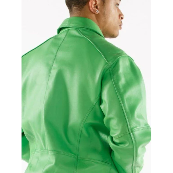 PELLE PELLE PLUSH GREEN LEATHER JACKET view 2