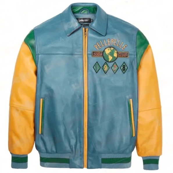 Pelle Pelle Yellow Soda Club Leather Jacket