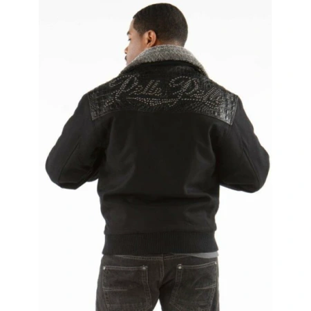 PELLE PELLE STUDDED BLACK WOOL JACKET view 2