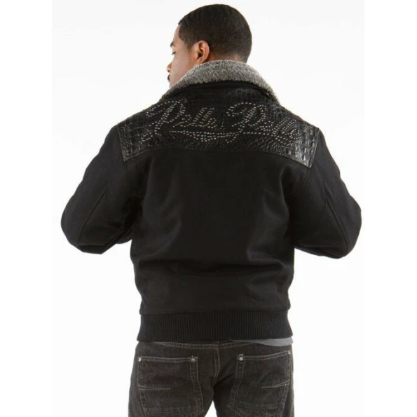 PELLE PELLE STUDDED BLACK WOOL JACKET view 2