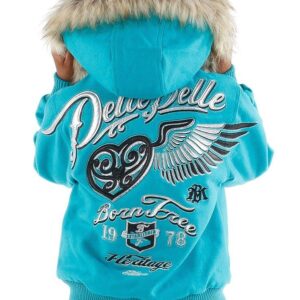 Pelle Pelle Girl Born Free Blue Hood Jacket