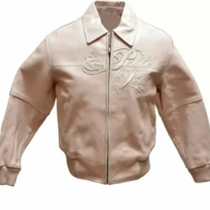 Pelle Pelle Light Pink Embossed Leather Jacket