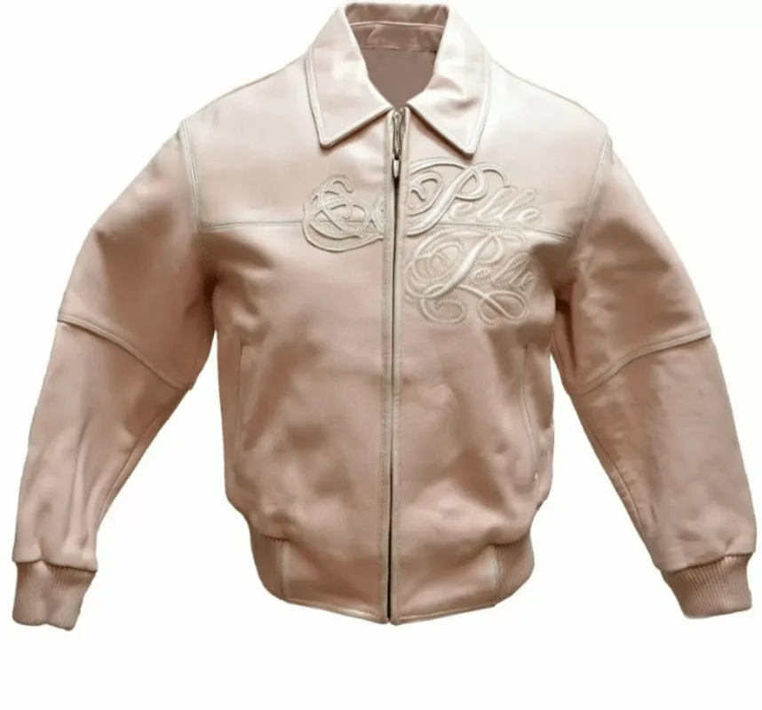 Pelle Pelle Light Pink Embossed Leather Jacket view 1