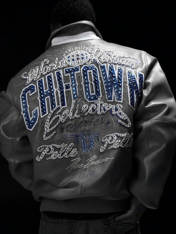 PELLE PELLE CHITOWN GRAY LEATHER JACKET