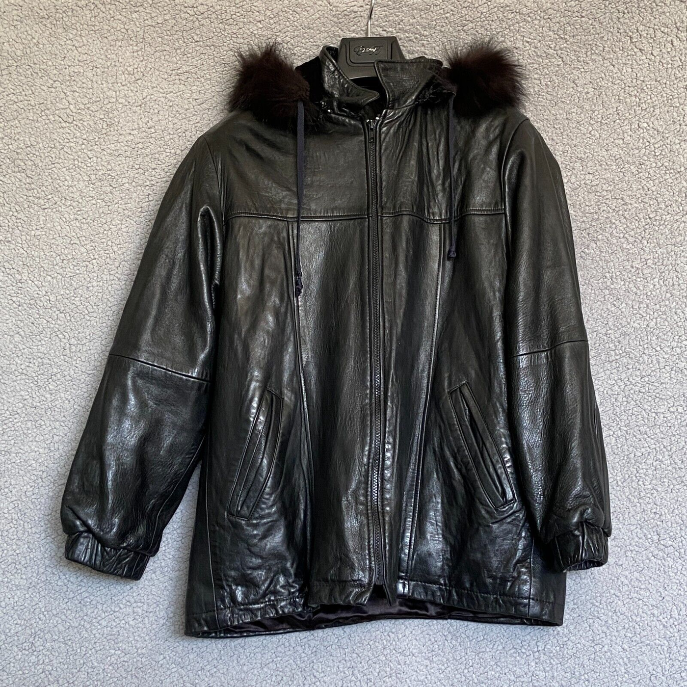 Pelle Pelle Black Leather Fur Hood Jacket | Men & Women