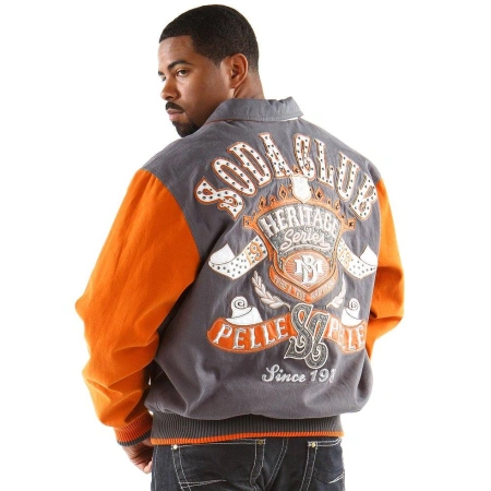 Pelle Pelle Men Soda Club MB Wool Jacket | Orange Grey