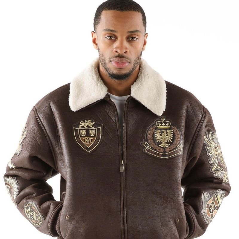 Pelle Pelle Coats Of Arm Leather Jacket | Fur Collar Jacket