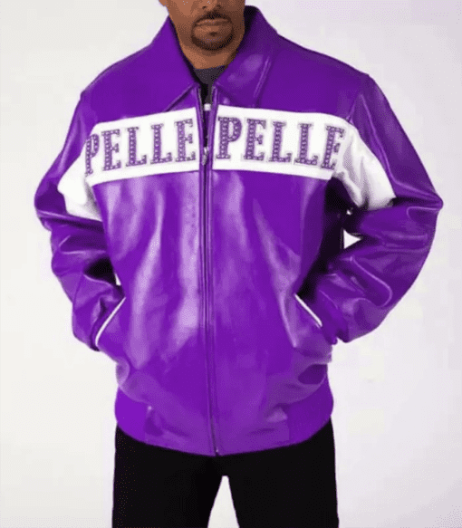 Pelle Pelle Men Purple Vintage Jacket | Leather Jacket view 1