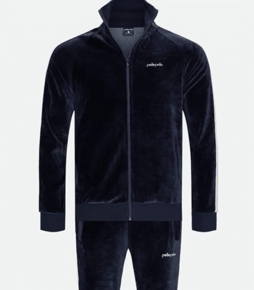Pelle Pelle Navy Blue Velvet Tracksuit | Men & Women