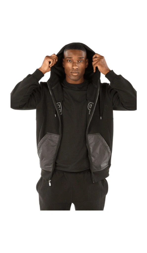 Best Pelle Pelle Men Black MB Tracksuit | Nylon & Wool