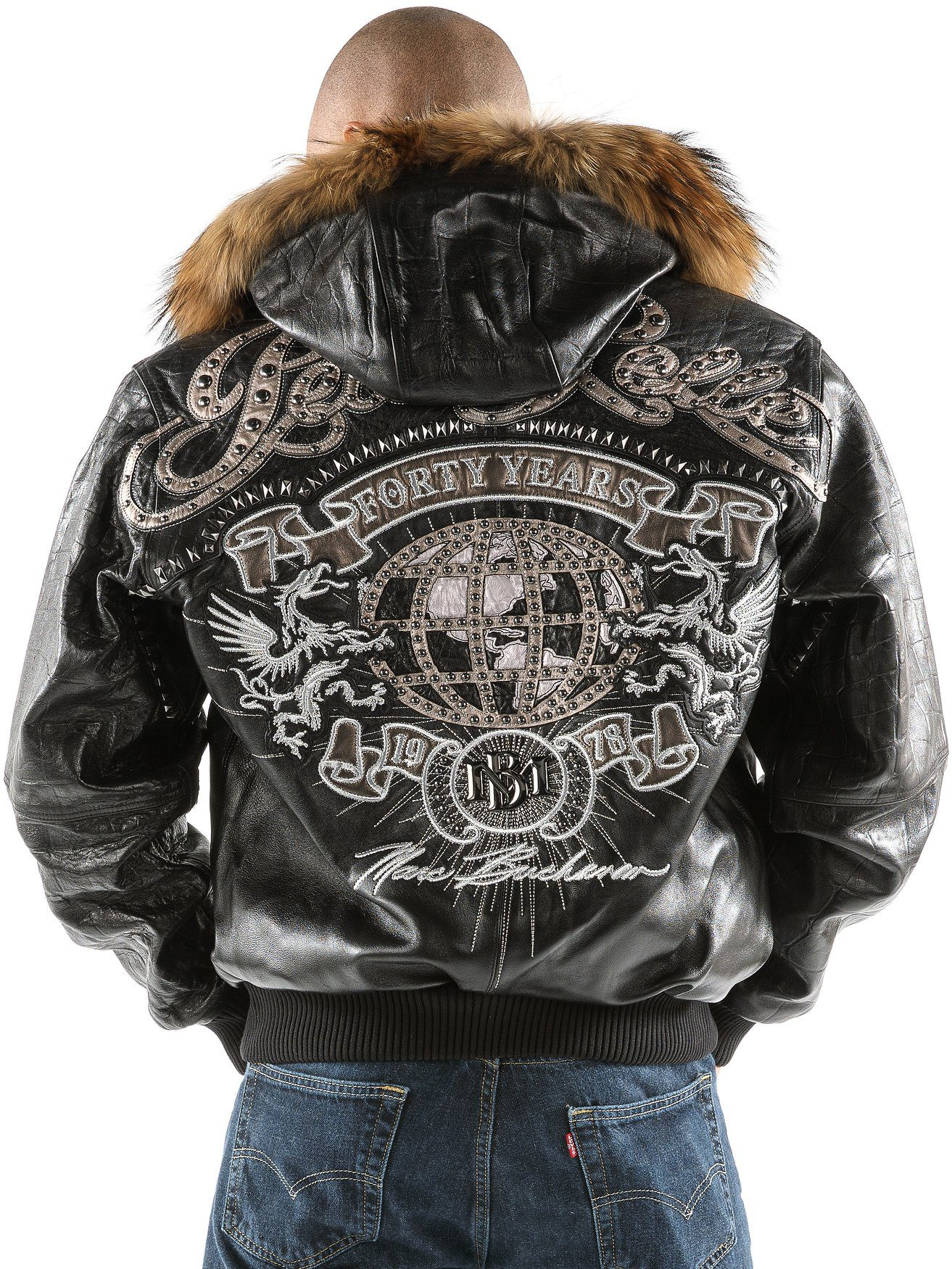 Pelle Pelle Men Black World Tour Jacket | Fur Hood Jacket view 2